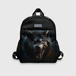 Детский рюкзак Волк чёрный хищник