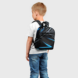 Детский рюкзак Черный и синий фон с абстракцией, цвет: 3D-принт — фото 2