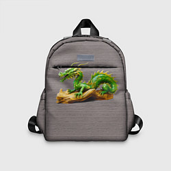 Детский рюкзак Зелёный деревянный дракон на дереве талисман, цвет: 3D-принт