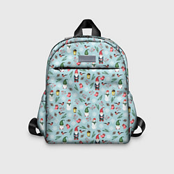 Детский рюкзак Новогодние акварельные гномы, цвет: 3D-принт