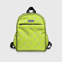 Детский рюкзак Цветочки на ярко-салатовом, цвет: 3D-принт