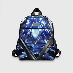 Детский рюкзак Синяя и черная конструкция абстракция, цвет: 3D-принт