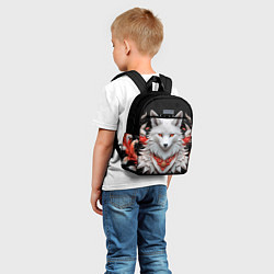 Детский рюкзак Белая лисица - кицунэ, цвет: 3D-принт — фото 2