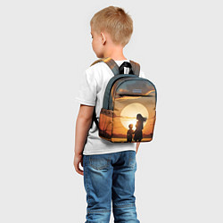 Детский рюкзак Мать и дитя на закате, цвет: 3D-принт — фото 2