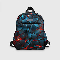 Детский рюкзак Синие плиты с красным разломом, цвет: 3D-принт