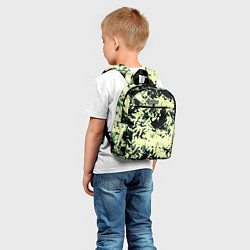 Детский рюкзак Абстракция чёрный и бледно-зелёный, цвет: 3D-принт — фото 2