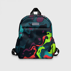 Детский рюкзак Яркий кислотный абстрактный камуфляж, цвет: 3D-принт