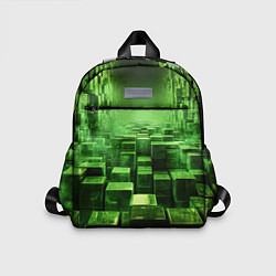 Детский рюкзак Зеленые квадраты в лабиринте, цвет: 3D-принт