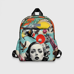 Детский рюкзак Коллаж с женщиной и зверями, цвет: 3D-принт