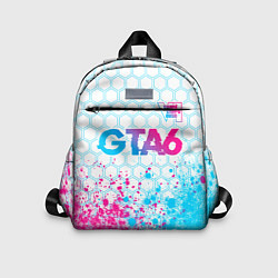 Детский рюкзак GTA6 neon gradient style посередине, цвет: 3D-принт