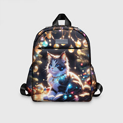 Детский рюкзак Кот и новогодние украшения, цвет: 3D-принт