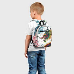 Детский рюкзак Japanese dragon - engraving art, цвет: 3D-принт — фото 2