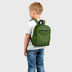 Детский рюкзак Салатовый витражный паттерн, цвет: 3D-принт — фото 2