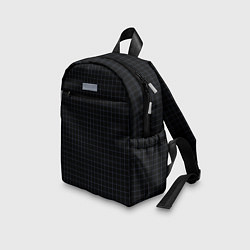 Детский рюкзак Строгий чёрный в клетку, цвет: 3D-принт — фото 2