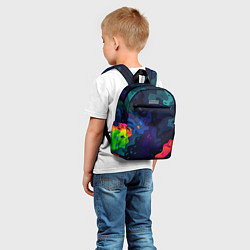 Детский рюкзак Яркие кислотная разноцветные пятна в виде камуфляж, цвет: 3D-принт — фото 2