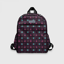 Детский рюкзак Тёмно-розовый полосы квадратики