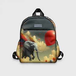 Детский рюкзак Сюрреалистичный слон летит за шариком, цвет: 3D-принт