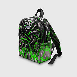 Детский рюкзак Череп и зелёные полосы, цвет: 3D-принт — фото 2