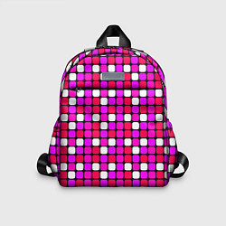Детский рюкзак Розовые и белые квадраты