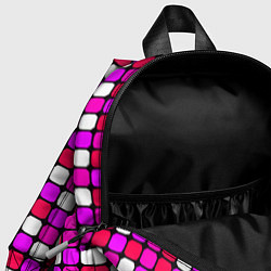 Детский рюкзак Розовые и белые квадраты, цвет: 3D-принт — фото 2