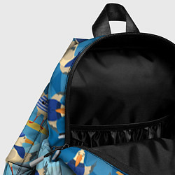 Детский рюкзак Паттерн чаек на полигональном синем, цвет: 3D-принт — фото 2