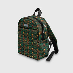 Детский рюкзак Зеленая ткань с золотыми заклепками, цвет: 3D-принт — фото 2
