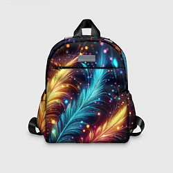 Детский рюкзак Неоновые разноцветные перья, цвет: 3D-принт