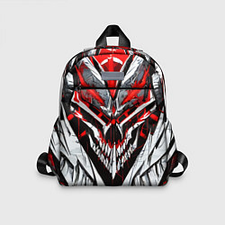 Детский рюкзак Агрессивный череп белый и красный, цвет: 3D-принт