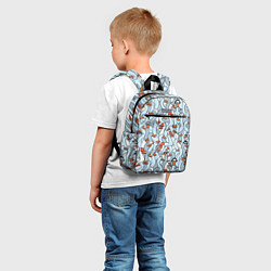 Детский рюкзак Стадо гусей серо-голубых, цвет: 3D-принт — фото 2