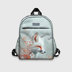 Детский рюкзак Белый лис в цветах, цвет: 3D-принт