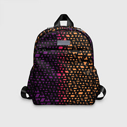 Детский рюкзак Геометрические фигуры жёлтые и фиолетовые, цвет: 3D-принт
