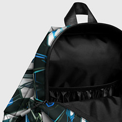Детский рюкзак Неоновая кибер броня синяя, цвет: 3D-принт — фото 2