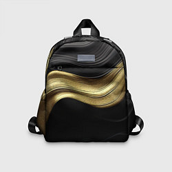 Детский рюкзак Золотистая волна на черной ткани