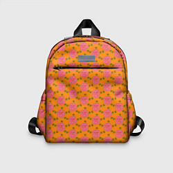 Детский рюкзак Паттерн розы с листиками, цвет: 3D-принт