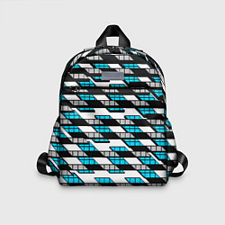 Детский рюкзак Синие треугольники и квадраты на белом фоне