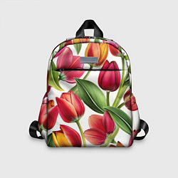 Детский рюкзак Паттерн с тюльпанами, цвет: 3D-принт