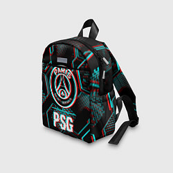 Детский рюкзак PSG FC в стиле glitch на темном фоне, цвет: 3D-принт — фото 2