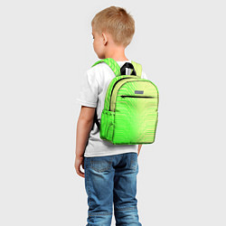 Детский рюкзак Зелёные градиентные линии, цвет: 3D-принт — фото 2