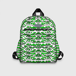 Детский рюкзак Техно броня зелёно-белая, цвет: 3D-принт