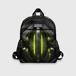 Детский рюкзак Яркая зеленая неоновая киберброня, цвет: 3D-принт