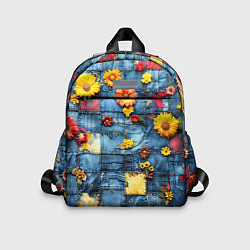 Детский рюкзак Подсолнухи на джинсах, цвет: 3D-принт