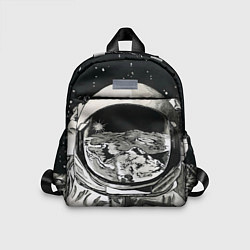 Детский рюкзак Космонавт в черно-белом мире, цвет: 3D-принт