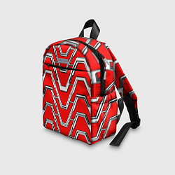 Детский рюкзак Техно броня красно-белая, цвет: 3D-принт — фото 2