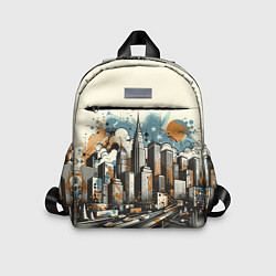 Детский рюкзак Рисунок города с небоскребами, цвет: 3D-принт