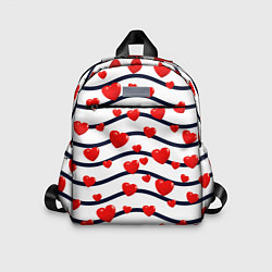 Детский рюкзак Сердца на линиях, цвет: 3D-принт