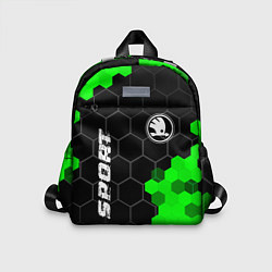 Детский рюкзак Skoda green sport hexagon, цвет: 3D-принт