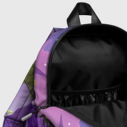 Детский рюкзак Фиолетовые горы зеленые деревья и космос, цвет: 3D-принт — фото 2