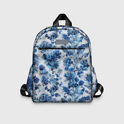Детский рюкзак Цветочный сине-голубой узор
