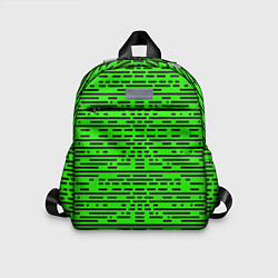 Детский рюкзак Чёрные полосы на зелёном фоне, цвет: 3D-принт