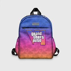 Детский рюкзак GTA 6 - пальмы и логотип, цвет: 3D-принт
